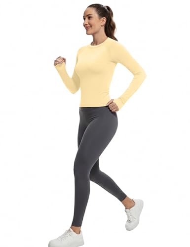 Image of MathCat Workout Shirts for Women Long Sleeve, Workout Tops for Women, Quick Dry Gym Athletic Tops,Seamless Yoga Shirts XS-XL