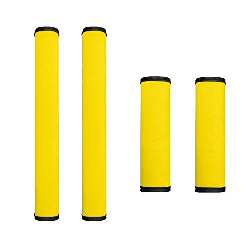 Hinthetall Cubiertas amarillas para manija de puerta de refrigerador y microondas, 4 unidades, protector para tus electrodomésticos de cocina, manijas de puerta, decoración antideslizante de cocina