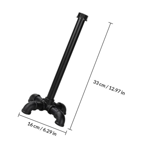 Soporte vertical para rollos de papel retro industrial de hierro negro con estante para hogar 3