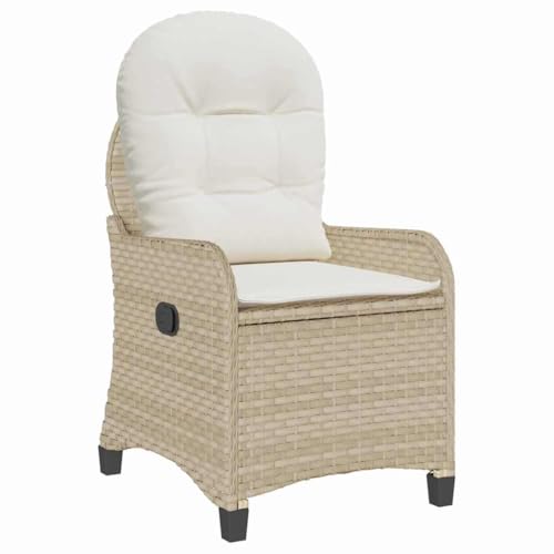 vidaXL Fauteuil inclinable Beige 56 x 66 x 95 cm polyrotin, Jardin et terrasse, Fauteuil Relax...