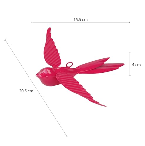 Image of Elan Hanging Decorative Rockstar Bird Vibrant Metal Birds for Balcony, Garden, and Home Decor Stylish Accent Pieces for Your Space Ideal for Brightening Your Indoor and Outdoor Spaces (Pink, Set of 2)