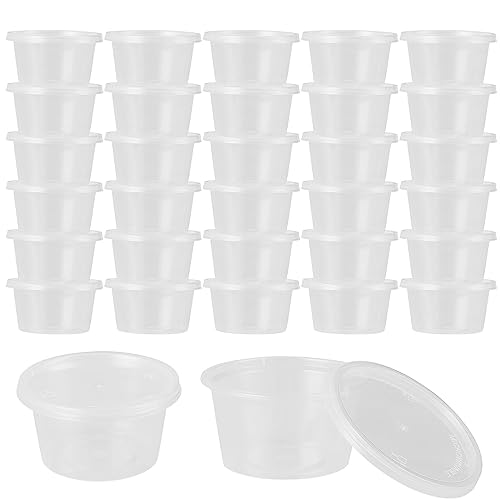 Image of ZOFORTY 100 Pack 4 oz Slime Containers with Lids, Small Plastic Storage Containers for Slime, Foam Ball, DIY Craft Making