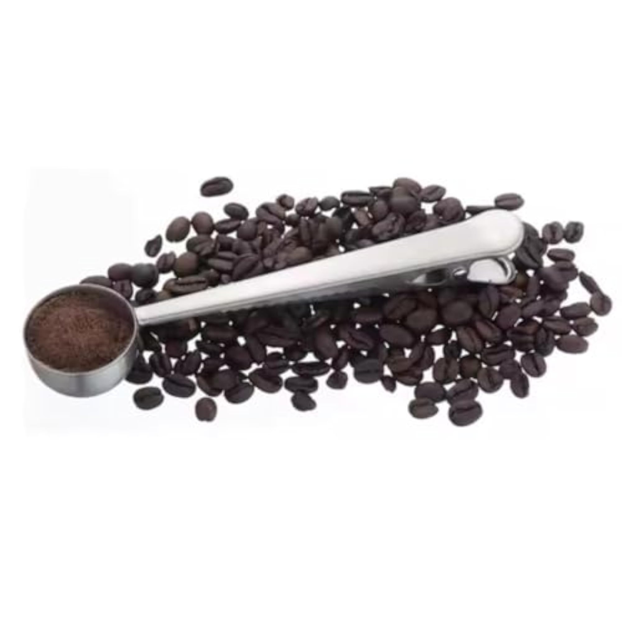 Stainless Steel Coffee Scoop with Built-in Bag Clip