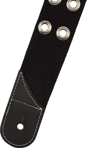 Strap en coton Jackson noir avec œillets métalliques ajustables - 2