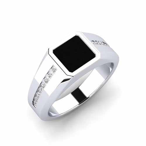 Black Onyx Rings for Men 925 Sterling Silver 10K 14K 18K Gold Signet Ring with Black Onyx Band Ring for Men Size6-14