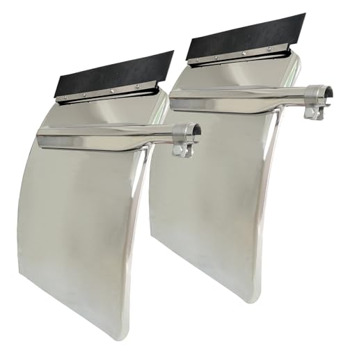 GaeaAuto 24x34 Stainless Steel Quarter Fender Set Mud Flap Hangers fit for Semi Trucks Trailers 2 Pack