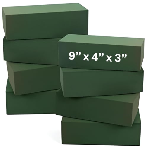Noe & Malu Floral Foam Blocks, 8 Pcs (9x4x3 in) for Wet or Dry use