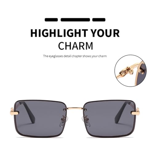 Metal Small Sunglasses Women Men Rectangle Vintage Hip Hop Sun Glasses Female Eyewear UV4003