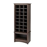 Espresso Tall Shoe Cubbie Cabinet