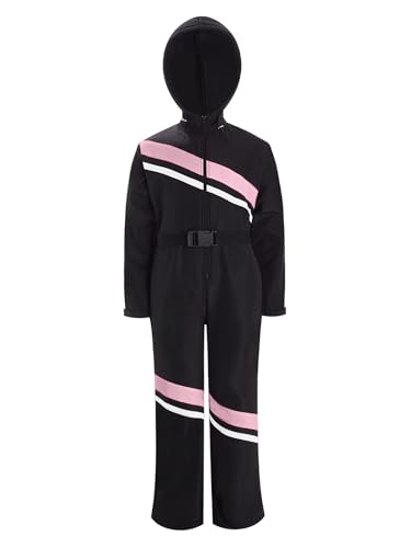 JEATHA Kids Girls Boys Ski Hooded Jumpsuit One Piece Snowsuits with Belt Ski Suits Jackets Waterproof Jumpsuits3