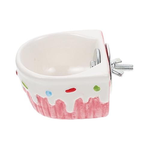 GALPADA Hamster Feeding Bowl Wall Mounted Ceramic Pet Feeder for Animals Easy to Store for Rabbits Squirrels and Hedgehogs Cake