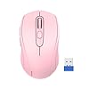 TECKNET Mouse inalámbrico para computadora portátil, mouse inalámbrico de 2.4G, 5 niveles ajustables 4800 DPI, con receptor y 6 botones, batería de 18 meses, para PC, Mac, Chromebook – rosa