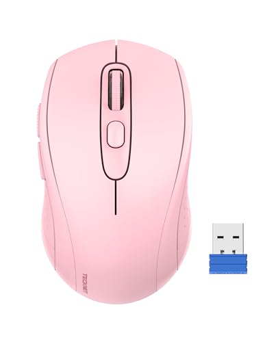 Image of TECKNET Wireless Mouse for Laptop, 2.4G Wireless Computer Mouse, 5-Level Adjustable 4800 DPI, Silent Mouse with Receiver & 6 Buttons, 18 Months Battery Life, USB Portable Mouse for Mac, Chromebook