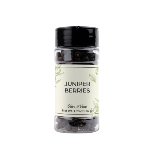 Olive & Vine Juniper Berries, Earthy & Piney Flavor, Seasoning for Game Meats, Sauerkraut, Gin Infusions, Rich Tradition, Authentic Taste, For Global Recipes (1.28 Ounce)