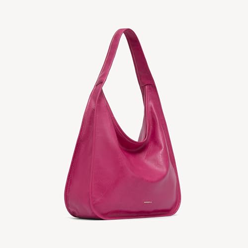 Image of NEWBELLA Hobo Purse, PU Leather Shoulder Bag, Tote Handbag for Work and Travel (Rose Red)