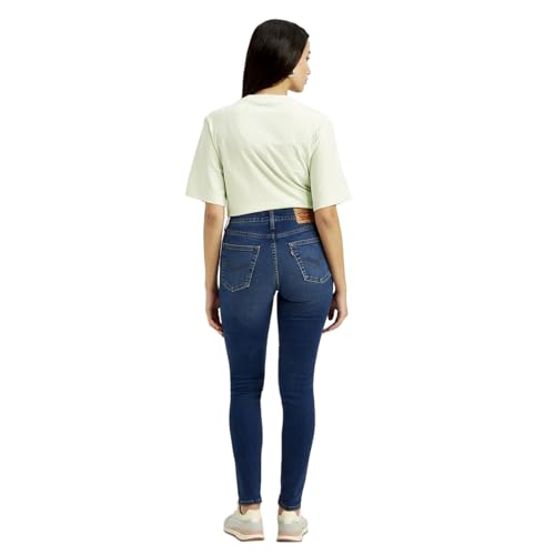 Image of Women's High Rise 721 Skinny Dark-Blue Jeans