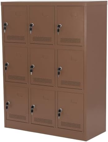 ロッカー おしゃれ スチール シューズロッカー 9人用 鍵付き 貴重品ロッカー 棚板付き 3列3段 UVカット 撥水 防錆 頑丈 9