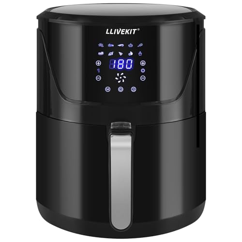 Freidora sin Aceite de 7 litros - Análisis y Comparativa 4 LLIVEKIT Freidora sin Aceite 7L, 1800W Freidora de Aire Caliente, Air Fryer con Pantalla Táctil Digital LED, 10 Programas, Termostato Ajustable y Control...