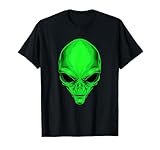 Green Alien Head Cartoon Funny Alien Costume T-Shirt