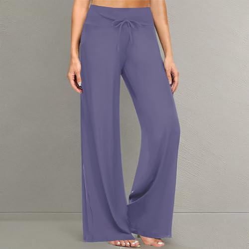 Image of ZOOSIXX Soft Black Pajama Pants for Women, Wide Leg Pants Woman Flowy Comfy Casual Lounge Yoga Capri Pants 22 inch / 30 inch