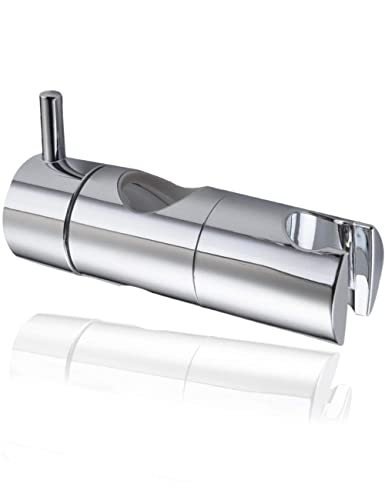 DIKER Support Pommeau Douchette, Accroche Douche à Main Ventouse, Fixation Pommeau Douche Mural, Curseur Douche Universel Remplaçable Curseur (22mm, Argent)