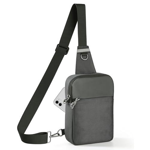 Image of VADOO Sling Bag, Anti Theft Sling Crossbody Bag for Women Men, Lock Zipper, RFID Blocking, Water Resistant, Compact Lightweight Waist Pack for Travel & Daily Use (Grey)