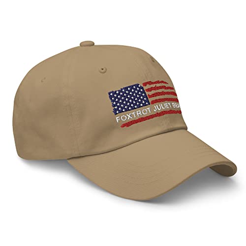 Image of Foxtrot Juliet Bravo Dad Hat, FJB Pro America Unisex Hat, Military Alphabet Code Hat, Camo Pro America Trending FJB Hat