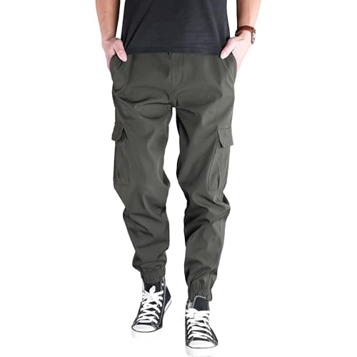 JEKE-DG Mens Hip Hop Cargo Pants Jogger Streetwear Tactical Harem Trousers Casual Sweatpants with Pockets