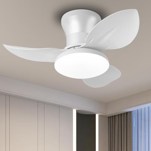 EKDADL 65CM Silenzioso Ventilatore da Soffitto con Luce e Telecomando 6 Velocità 0%-100%...