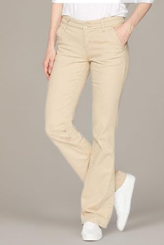 UNIONBAY Juniors Heather Slash Pocket Uniform Long Bootcut Pant, DP Navy, 02