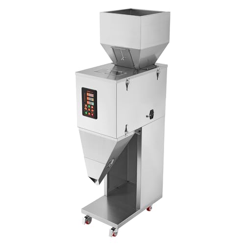 VEVOR Máquina de llenado de partículas, 10-1000 g, Máquina de llenado automática con Pedal, Llenadora de pesaje de Acero Inoxidable para Frijoles, Semillas, Granos, té, Embalaje granular