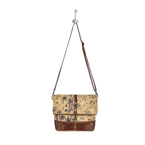 Image of Myra Bag Crossbody Bag for Women - Western Upcycled Canvas & Leather Shoulder Handbag