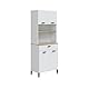 duehome | Nitza Küchenschrank mit 4 Türen und 1 Schublade, Beistellschrank, Artik und Naturweiß, Maße: 72 cm (L) x 185 cm (H) x 40 cm (T)