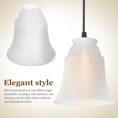 Image of STOBAZA 4 Pack Frosted Glass Lampshades 5.51X5.11X5.11In Replacement Light Covers for Ceiling Fan and Wall Sconce Bell Shape Fixture Globes Easy Install Home Lighting Decor