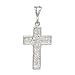 Solid 925 Sterling Silver Nugget Cross Pendant Charm - 46mm x 22mm