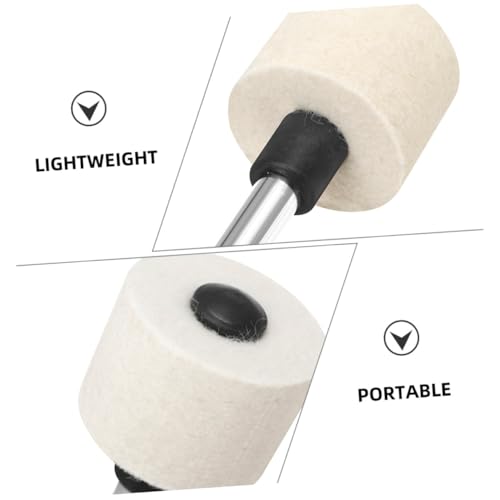 Baqueta de mazo de fieltro para redoblante y banda marcial, mango de acero inoxidable duradero con diseño antideslizante, para músicos de todos los géneros miniatura 7