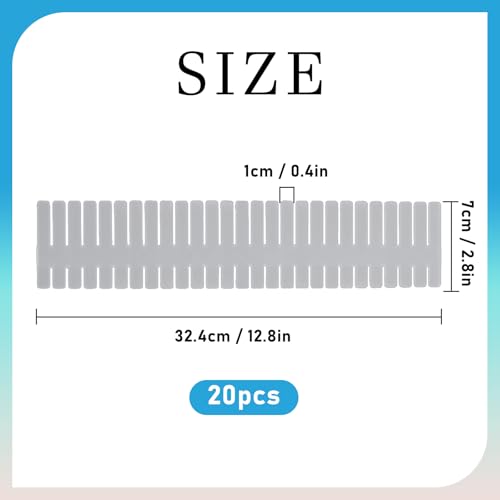 Adjustable Drawer Dividers - Pack of 20 for Organizing (Grey) - Image 2