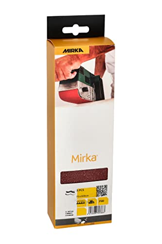 Mirka Red 3 Stück Gewebe-Schleifbänder 75x533mm / Korn P40 / hochwertiges Schleifband für Bandschleifer/Zum Schleifen von Holz und Metall