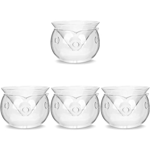 UPKOCH 4 Sets Dry Ice Salad Bowl Sushi Plate Set Salad Containers Clear Glass Bowls Triangle Glass Dinner Martinis Salad Kitchen Supply Novelty Cooking Shrimp