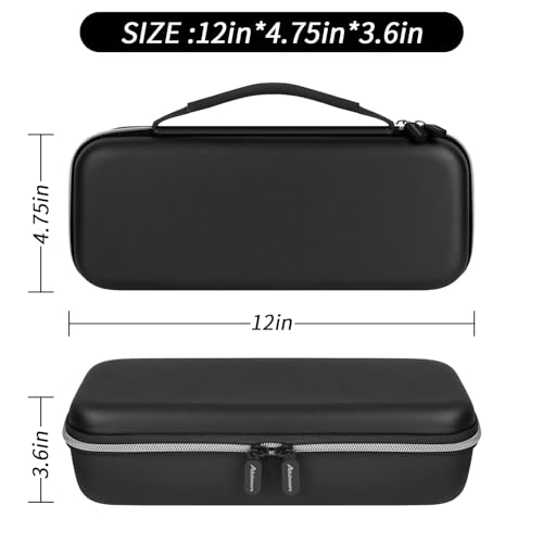 Image of Steamer Case Compatible with Jack & Rose Portable Travel Steamer for Clothes, Handheld Steamer & Iron Carrying Storage Bag Organizer with Mesh Pocket for Accessories-Box Only (Black+Silver zipper)