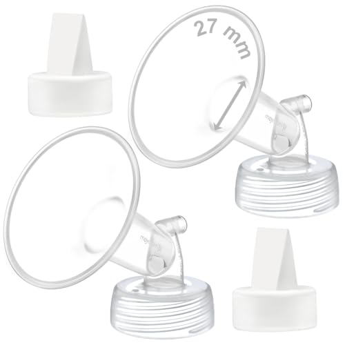 Image of Maymom 27 mm Flange and Duckbill Valve Compatible with Spectra S1 S2 9 Plus Not Original Spectra Pump Parts Replace S2 Pump Parts Flange Duckbill Valve