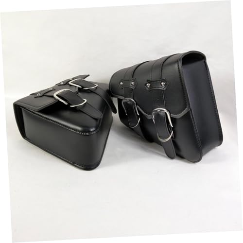 Bolsa lateral negra para motocicleta con alforja colgante de cuero PU para moto eléctrica miniatura 2