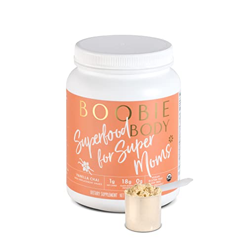 Image of Boobie Body Superfood Protein Meal Replacement Shake, Vanilla Chai Flavor | 19g Protein | Safe For Pregnancy, Lactation, & Motherhood | Organic, Vegan, Zero Sugar, 1 Tub (20.5 oz.)