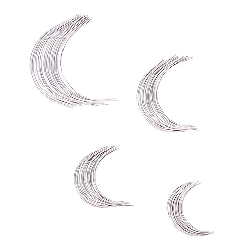 SEWACC 96pcs c Shape Curved Weaving Needles for Sewing Yarn Needles Heavy Duty for Wig Making Craft Projects