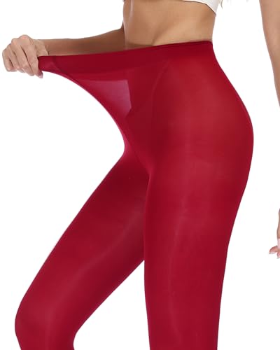 Image of Luxdovi Women Ultra Soft 50 Denier Silky Tights Semi Opaque Solid Color Pantyhose High Waist Footed Stockings