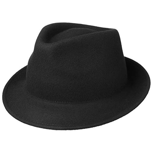 Lipodo Uni Trilby Wool Felt Hat Women/Men Black 7 1/2-7 5/8
