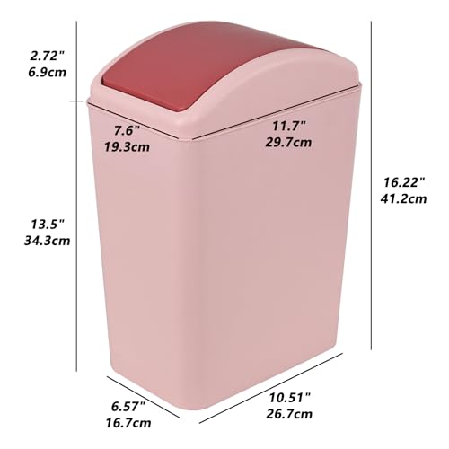 Image of 4.5 Gallon Plastic Trash Can with Swing Lid, Pink