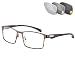 Produktbild DOUBLX Photochrome polarisierte Herren-Sonnenbrille, 100% UVA UVB-Schutz mit Metallrahmen zum Fahren/Sport im Freien/Radfahren/Angeln,Braun,+1.5