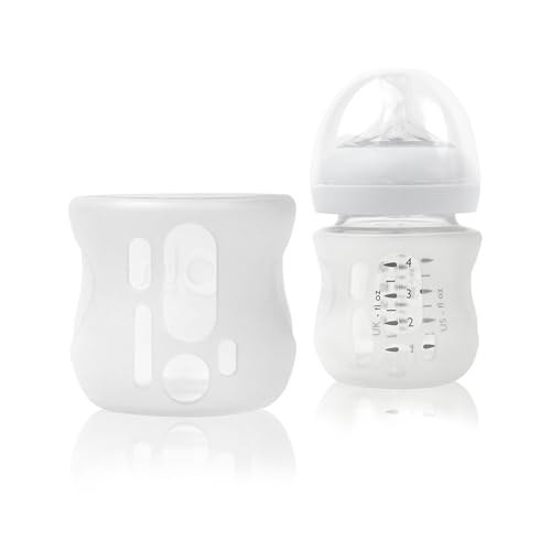 Image of Olababy Silicone Sleeve for Avent Natural Glass Baby Bottles (4 oz, Translucent)
