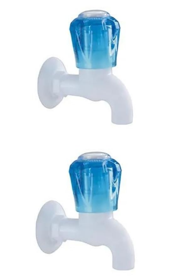 COATS Crystal Plastic PVC Nozzle Water Tap | Plastic Bib Cock Routing Tap for Kitchen | Bathroom Bibcock | Tap for Wash Basin | Bathroom Tap | Plastic Tap (Blue) Set of 2 (B0CX92QHWT) Amazon Price History, Amazon Price Tracker